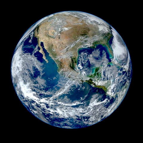NASA Earth image resized and adjusted in GIMP